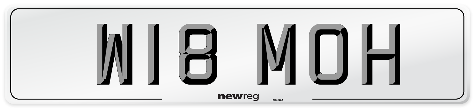 W18 MOH Number Plate from New Reg